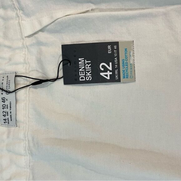 Primark Cotton Denim Wrap Mini Skirt with Pockets US14 - Picture 6 of 11